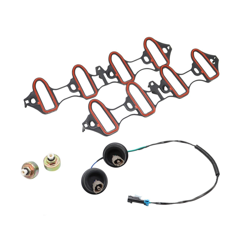 Silverado Sierra 5PC Knock Sensor Harness & Intake Manifold Gasket Kit Set