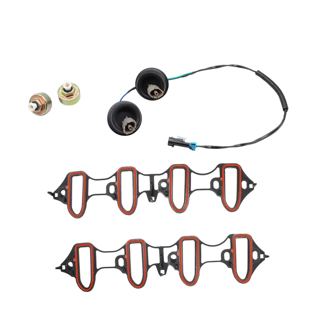 Silverado Sierra 5PC Knock Sensor Harness & Intake Manifold Gasket Kit Set