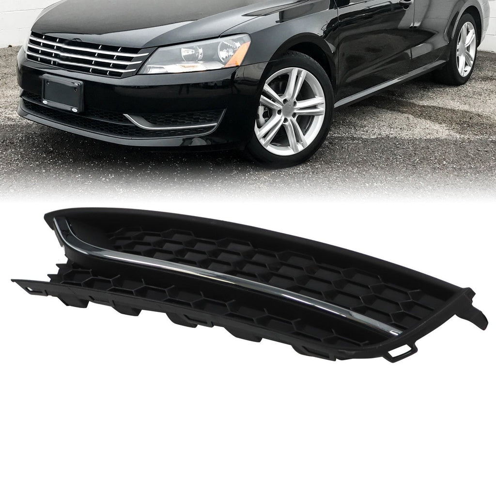 VW Passat 2012-2015 LH Front Bumper Fog Light Cover Chrome Driver Side