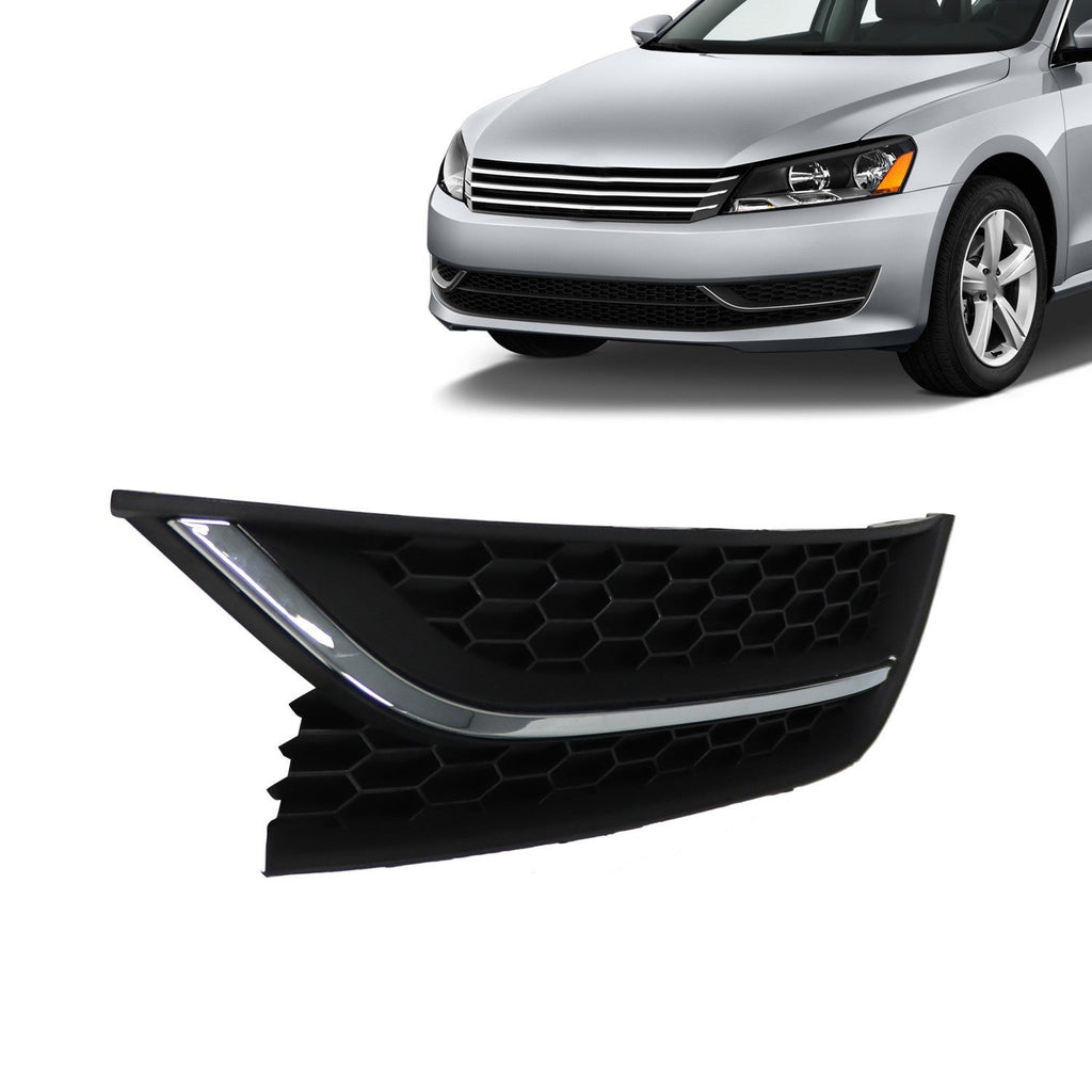VW Passat 2012-2015 LH Front Bumper Fog Light Cover Chrome Driver Side