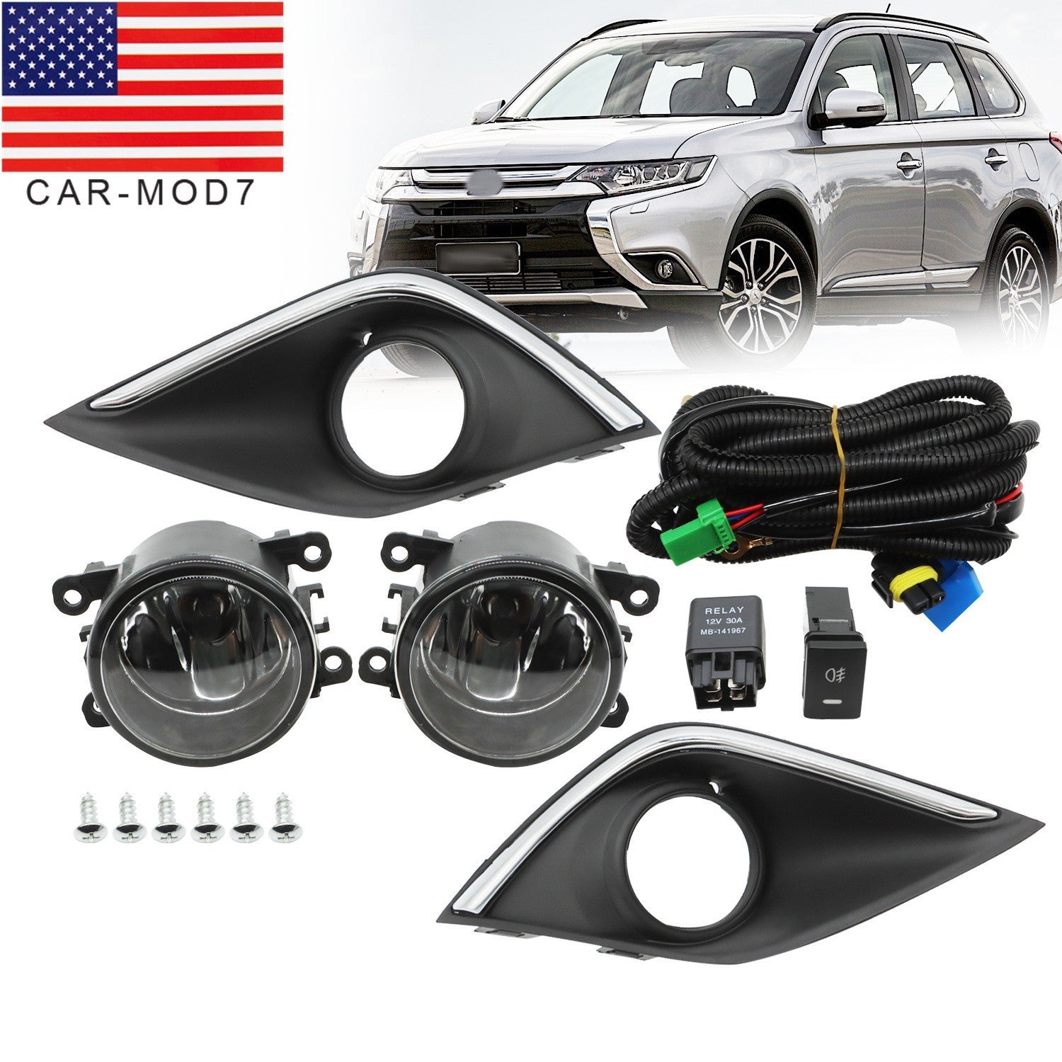 Mitsubishi Outlander Sport ASX RVR 2016-2018 Front Bumper Fog Lights Set