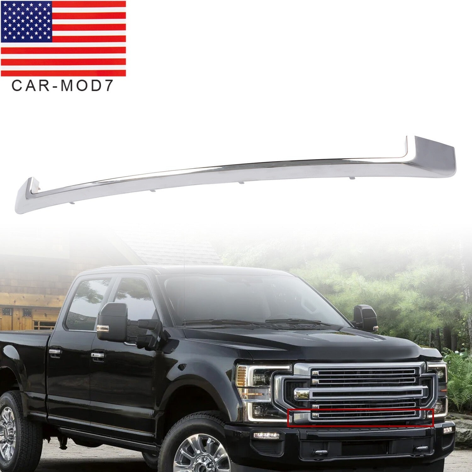 Chrome Towing Grille Molding Trim for Ford F-250 F-350 2020-2022