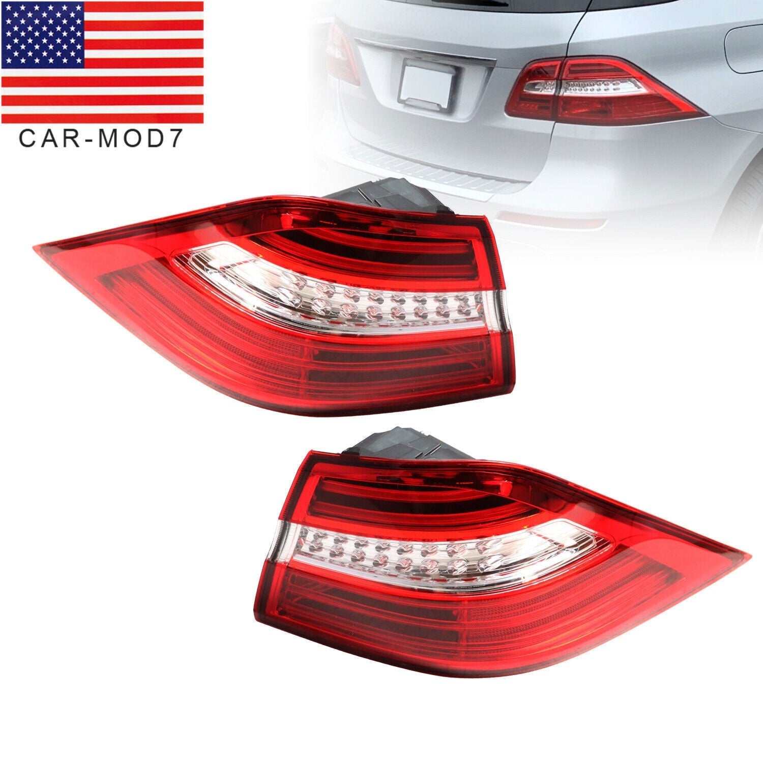 Mercedes-Benz W166 ML350 2012-2015 LED Tail Light Brake Lamps Outer Pair Set