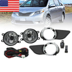 Toyota Sienna 2011-2017 Bumper Fog Lights Kit with Covers & Switch Wiring