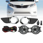 Toyota Sienna 2011-2017 Bumper Fog Lights Kit with Covers & Switch Wiring