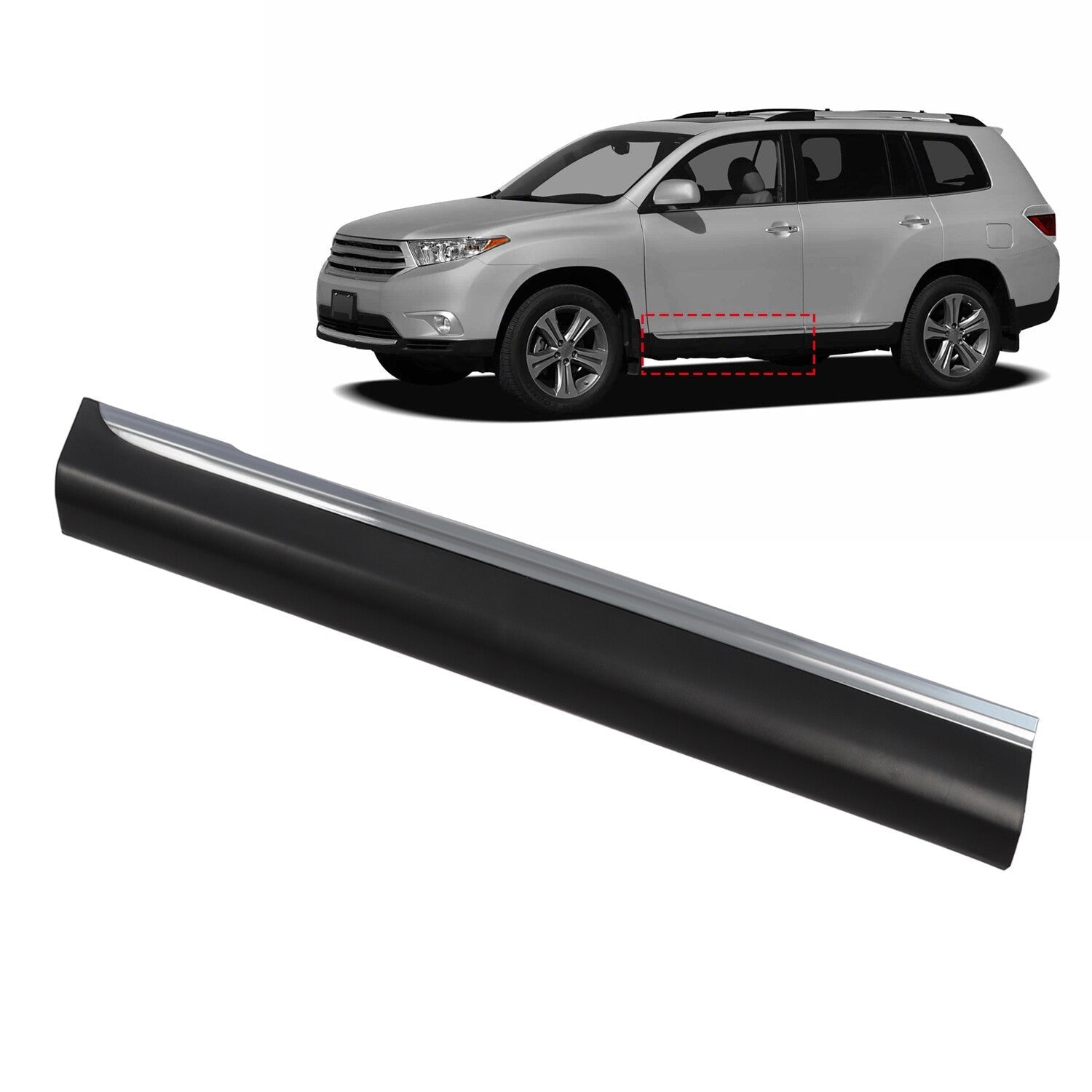 Front Left Lower Door Molding Trim for Toyota Highlander 2011-2013