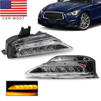 Front Bumper Lower Turn Signal Fog Light Pair for 2014-2020 Infiniti Q50 Sport