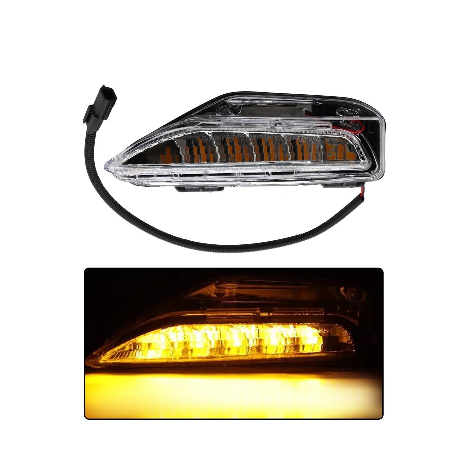 Front Bumper Lower Turn Signal Fog Light Pair for 2014-2020 Infiniti Q50 Sport