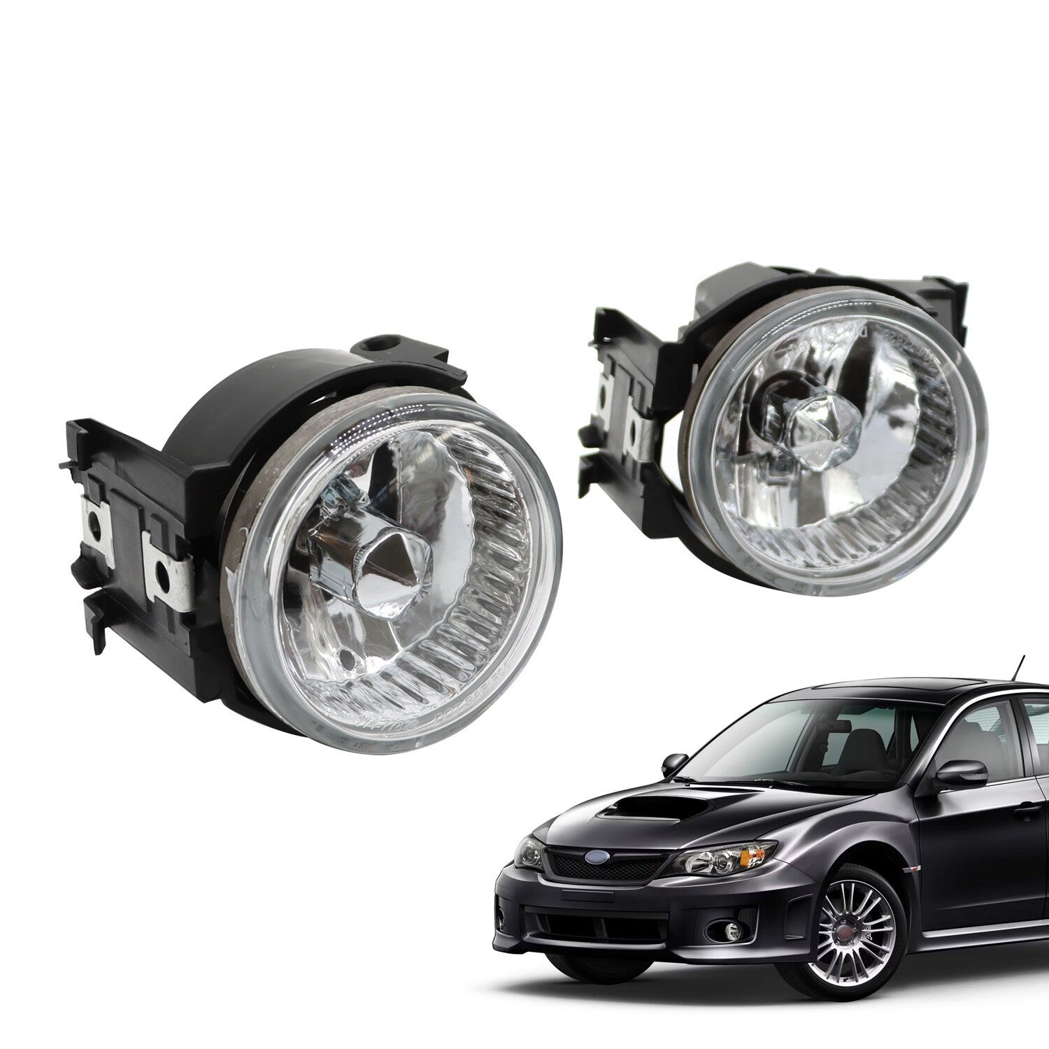 Front Fog Lights with Bulbs Pair for 2013-2014 Subaru WRX STI Impreza Legacy