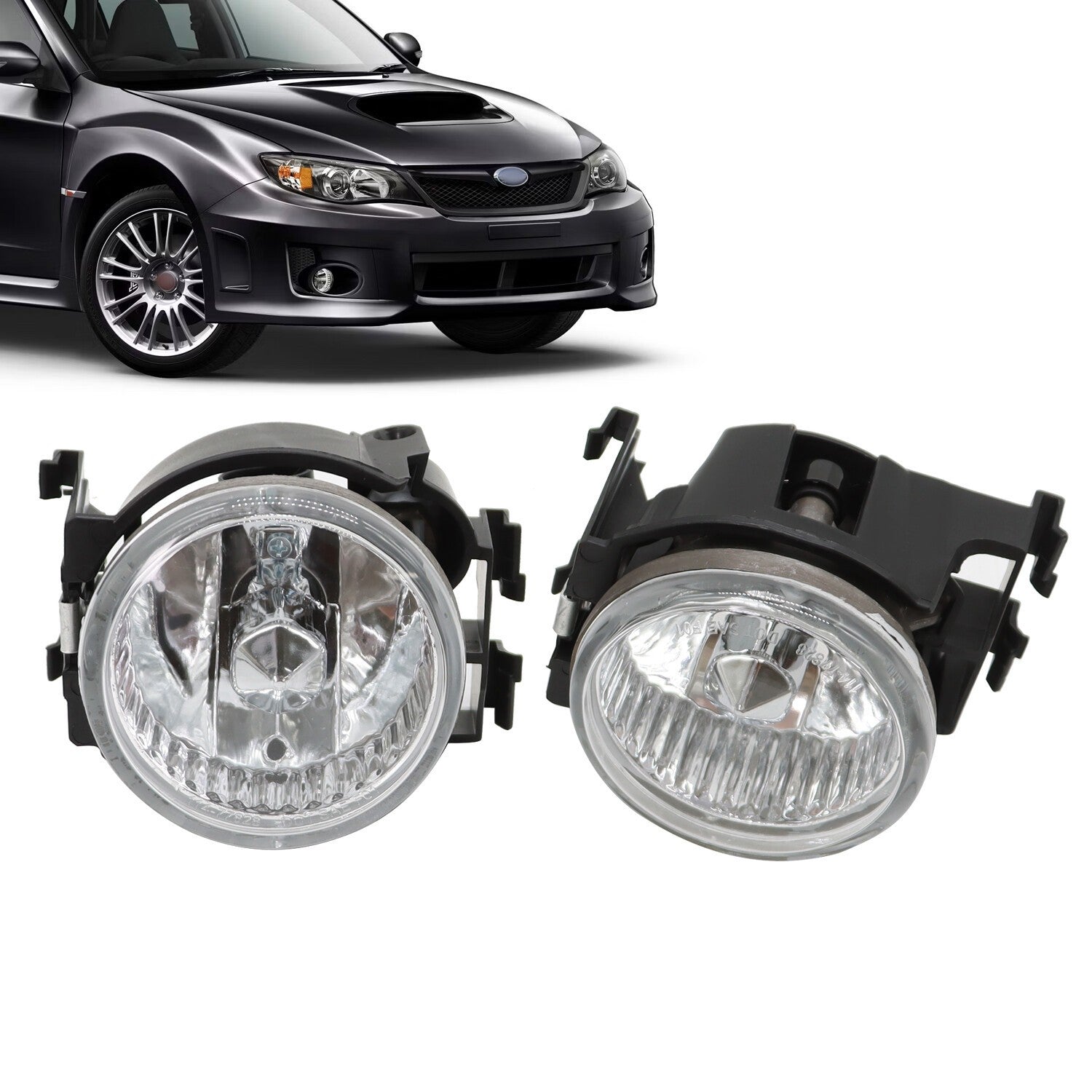 Front Fog Lights with Bulbs Pair for 2013-2014 Subaru WRX STI Impreza Legacy