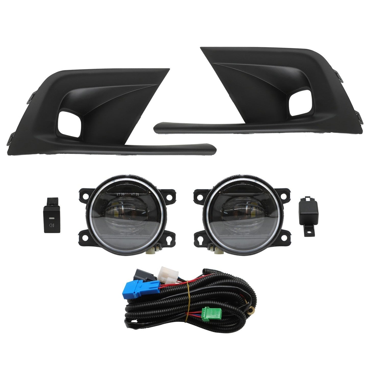 2022-2024 Honda Civic Front Bumper LED Fog Lights with Wiring, Switch & Bezel