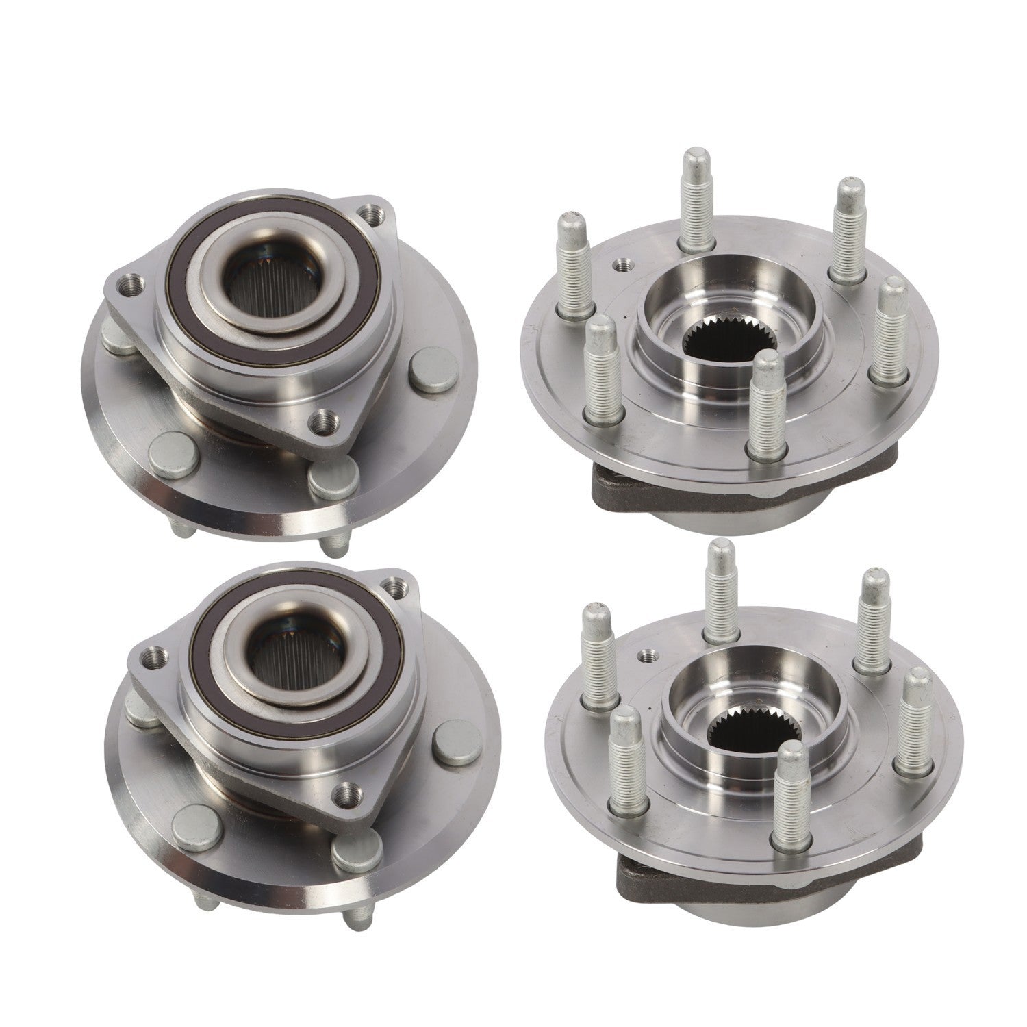Front & Rear Wheel Bearing Hubs Set for Chevy Traverse GMC Acadia Enclave