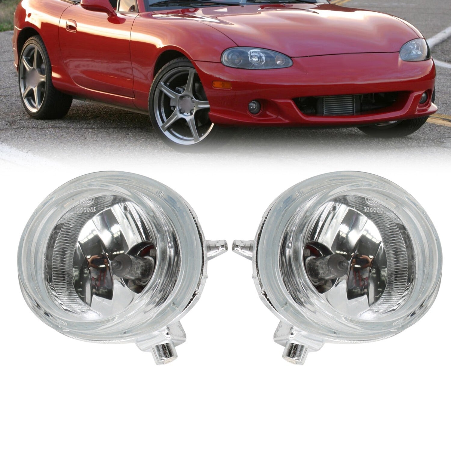 Mazda 3 5 6 MX-5 CX-7 Front Bumper Fog Lights LH RH Pair with Bulbs