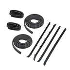 Front Door Window Run Sweep Felts Weatherstrip Seals Kit for Chevy GMC Truck