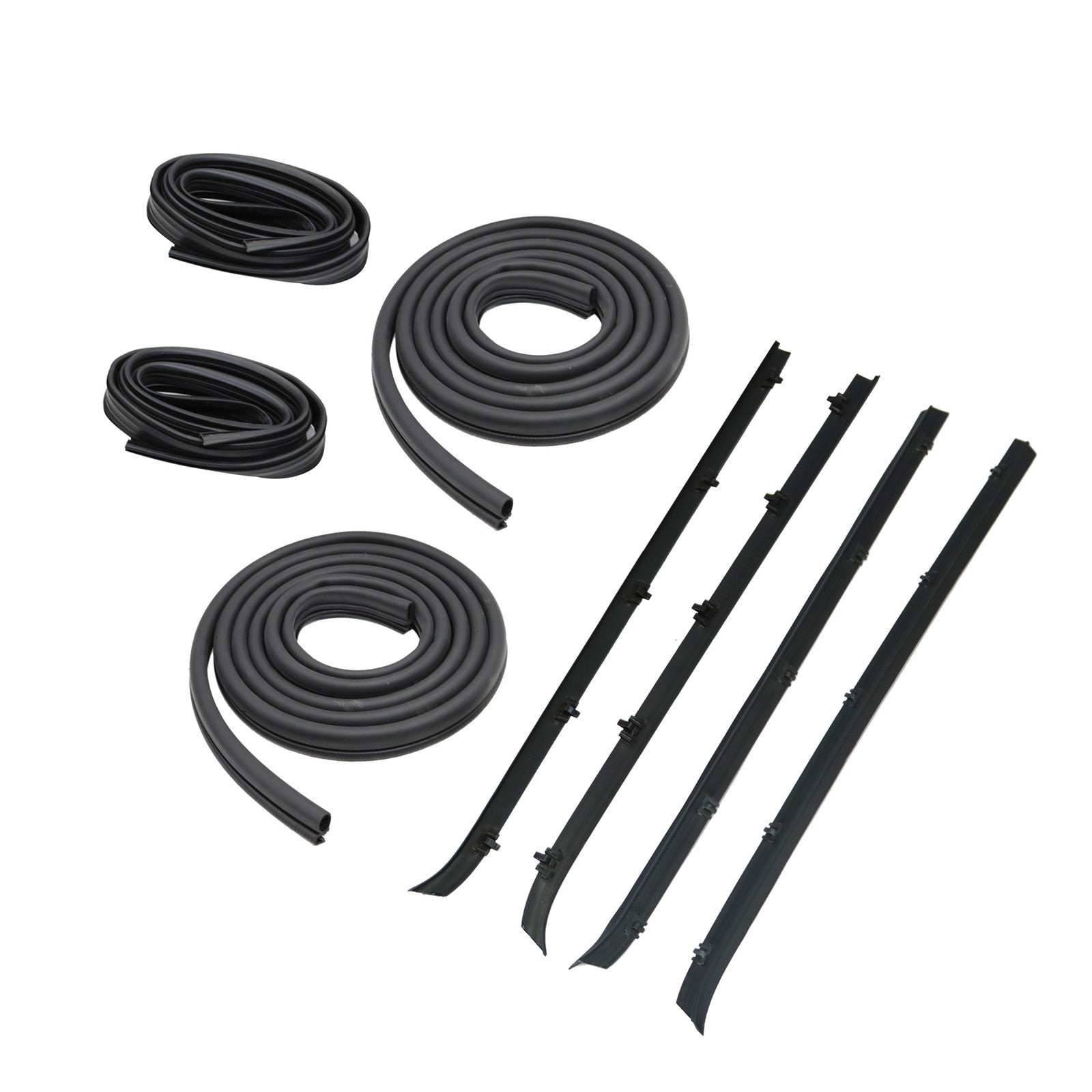 Front Door Window Run Sweep Felts Weatherstrip Seals Kit for Chevy GMC Truck