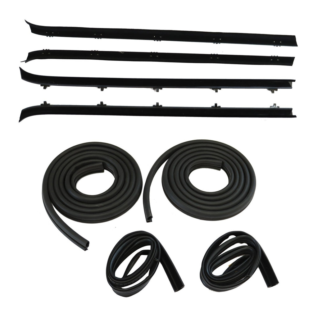 Front Door Window Run Sweep Felts Weatherstrip Seals Kit for Chevy GMC Truck