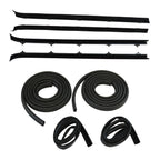 Front Door Window Run Sweep Felts Weatherstrip Seals Kit for Chevy GMC Truck