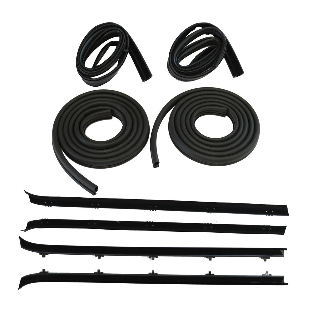 Front Door Window Run Sweep Felts Weatherstrip Seals Kit for Chevy GMC Truck