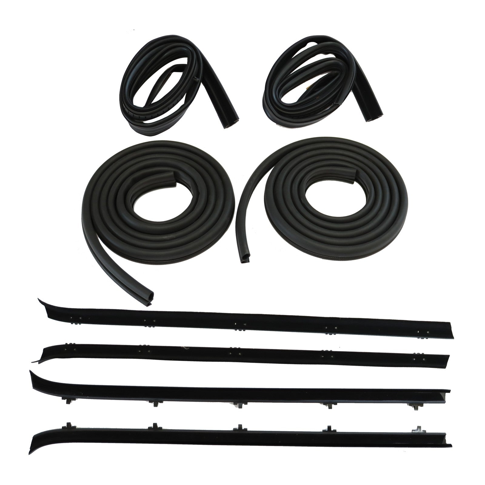 Front Door Window Run Sweep Felts Weatherstrip Seals Kit for Chevy GMC Truck