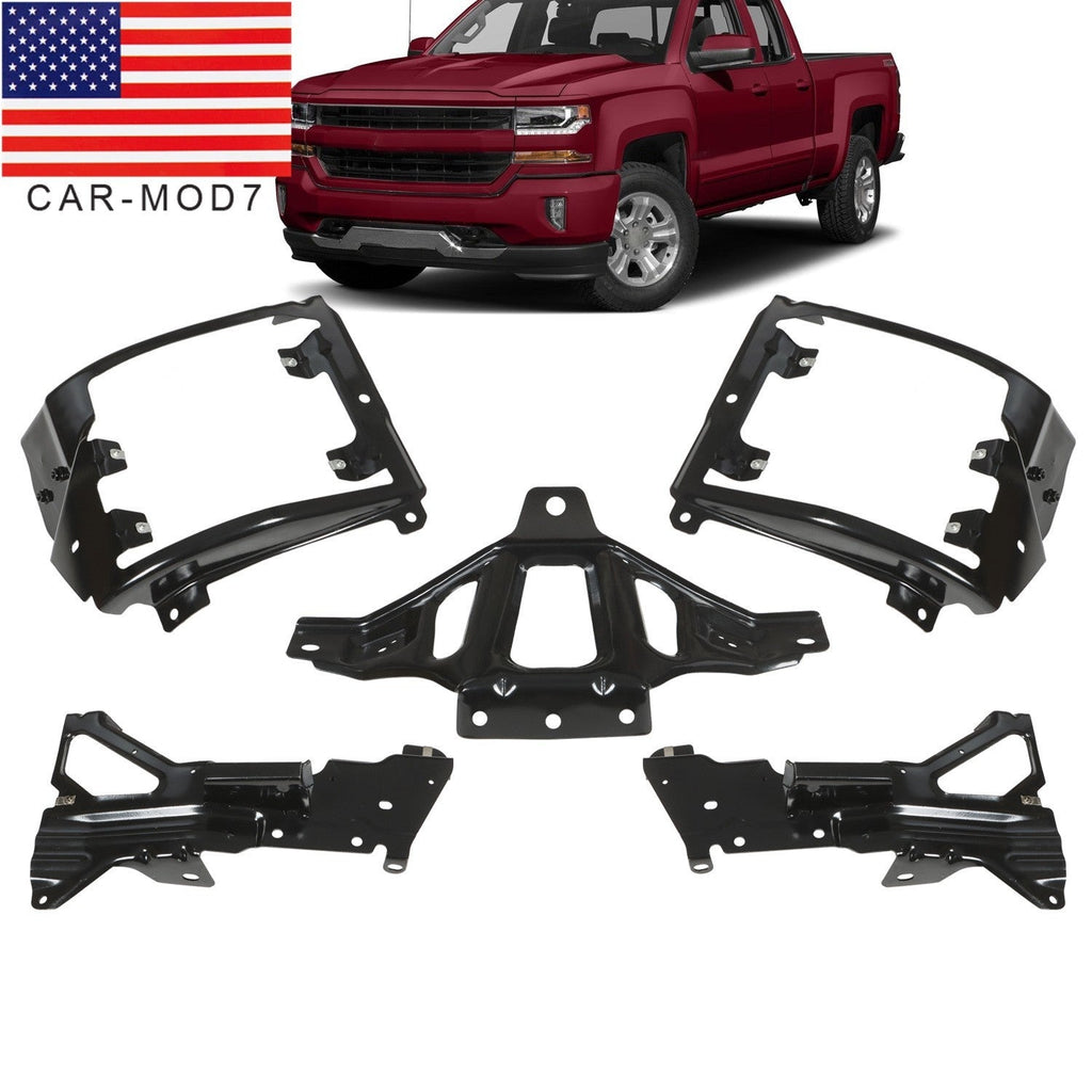 Chevrolet Silverado 1500 Front Bumper Support & Mount Bracket Set 2016-2018