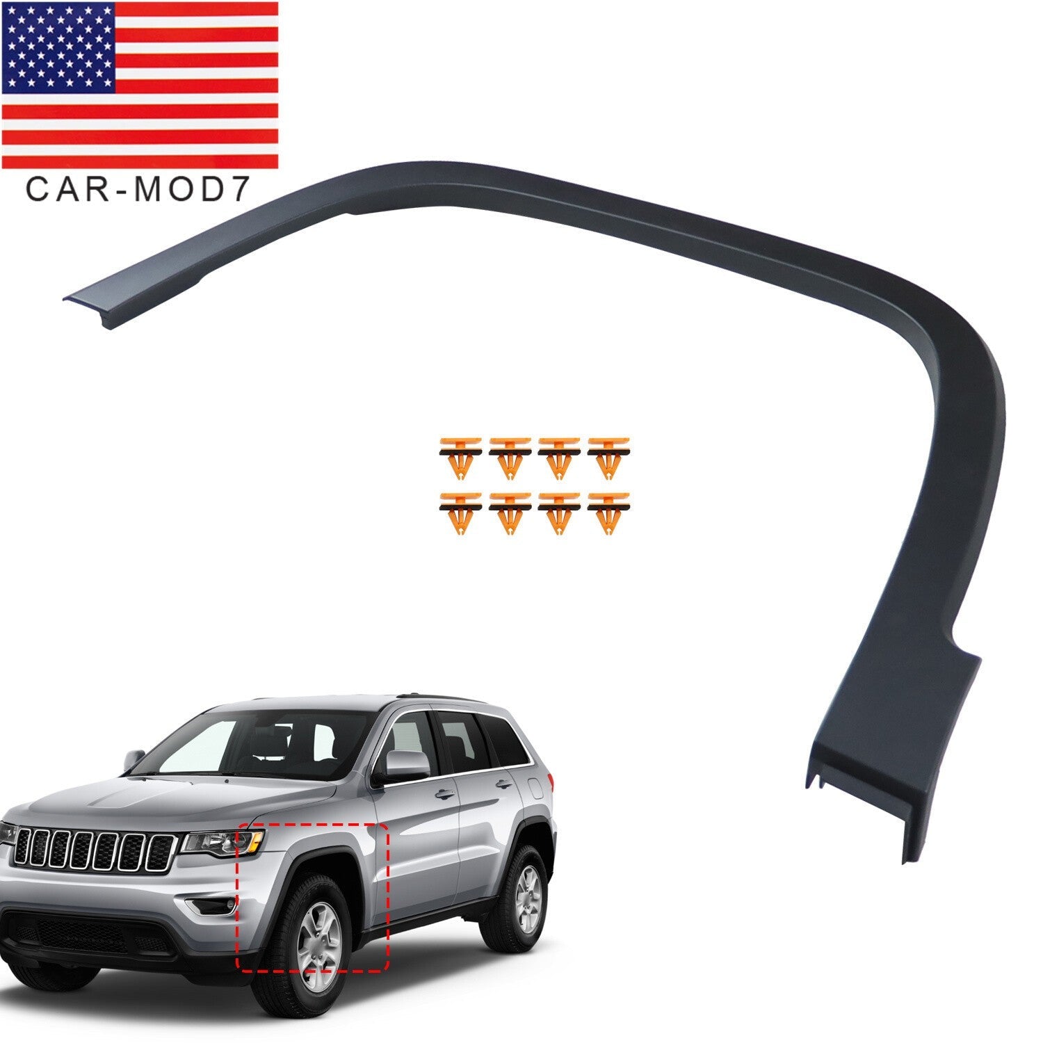 Front Left Fender Flare for 2014-2018 Jeep Cherokee 2015 2016 2017