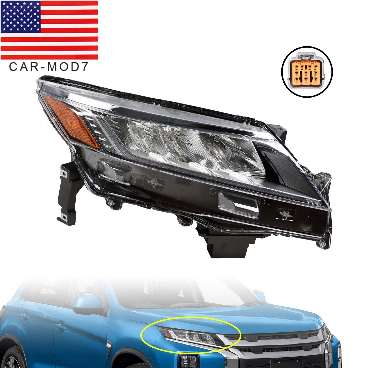 LED Headlight Right Passenger for 2020-2021 Mitsubishi Outlander Sport ASX