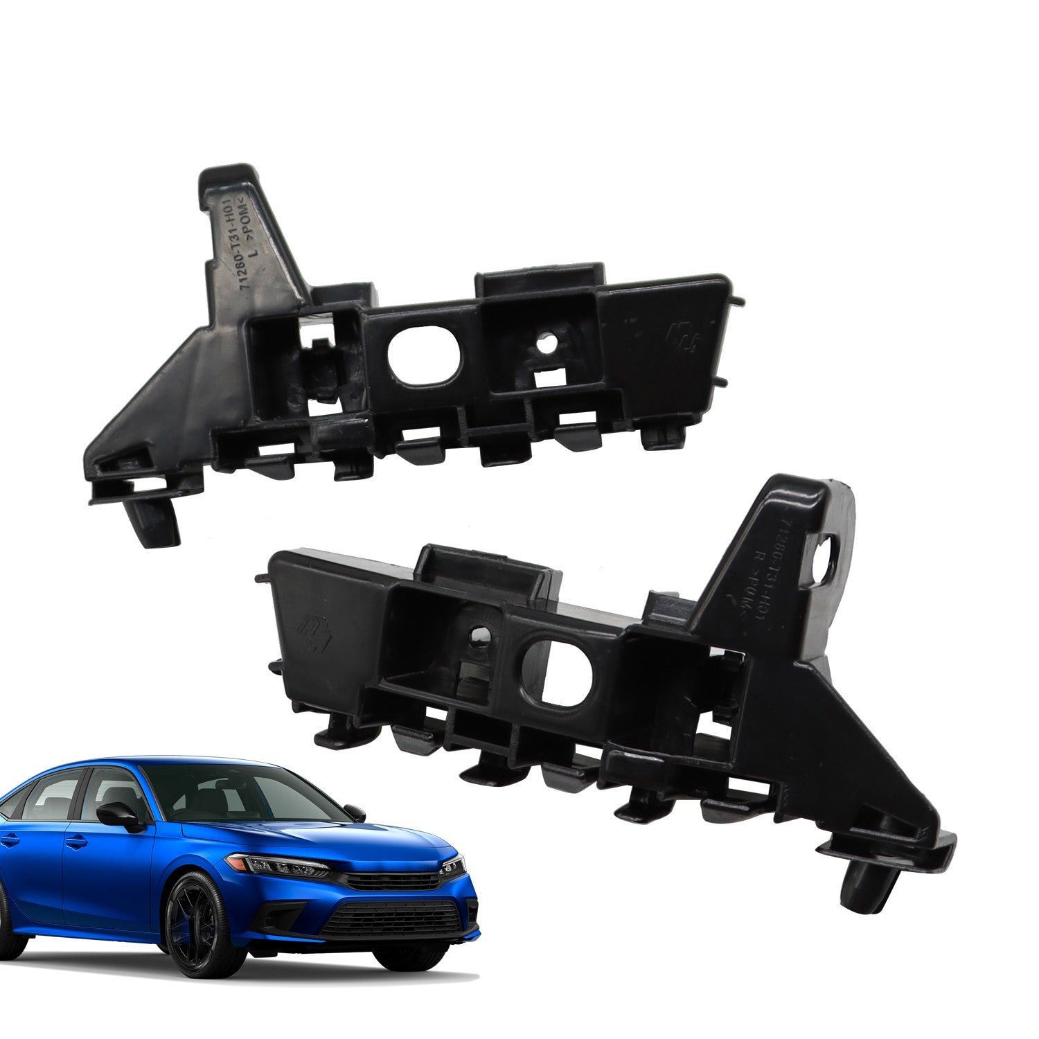 Front Bumper Fender Bracket Set for 2022-2023 Honda Civic Driver & Passenger