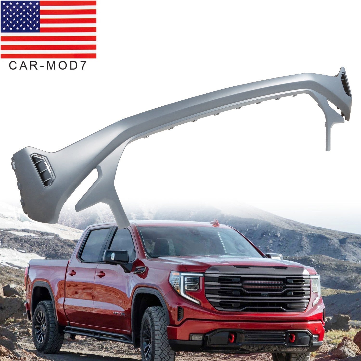 Primed Front Upper Bumper Cover for 2022-2024 GMC Sierra 1500