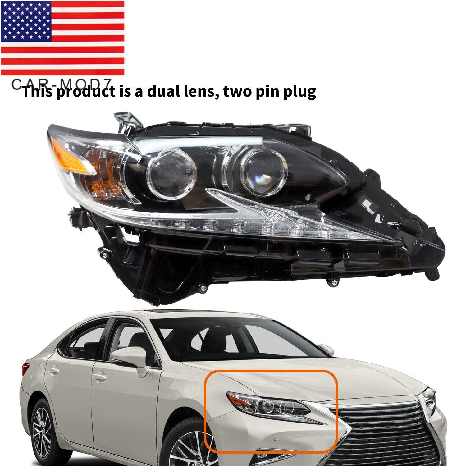 LED Headlight Right Passenger Side for 2016-18 Lexus ES350 ES300H