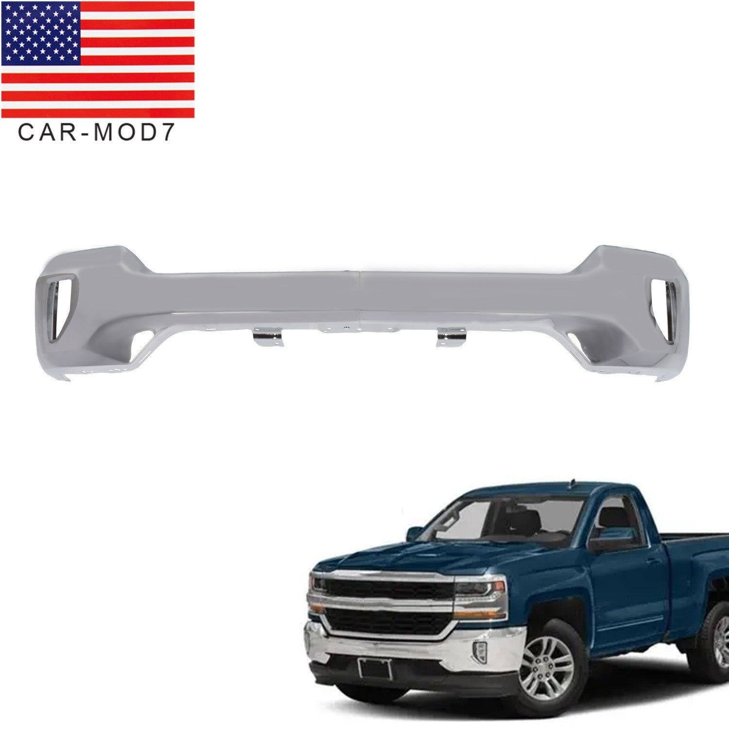 Front Steel Bumper for Chevrolet Silverado 1500 2016-2018 No Sensor Hole