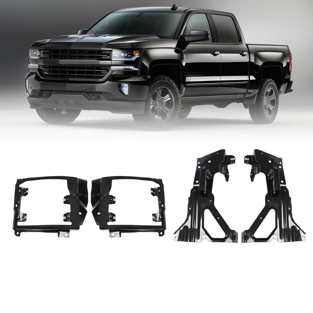 Front Bumper Inner Side & Bumper Bracket Set for 2016-2018 Silverado 1500