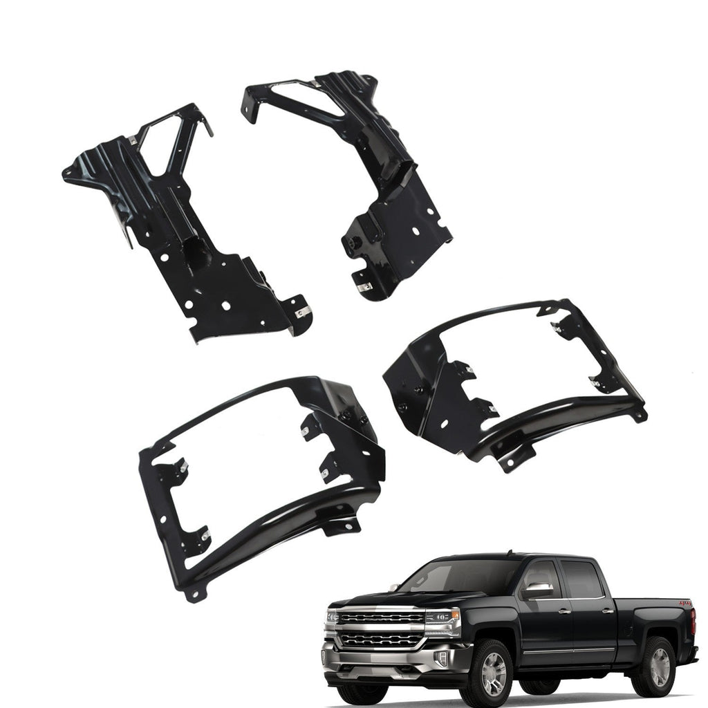 Front Bumper Inner Side & Bumper Bracket Set for 2016-2018 Silverado 1500