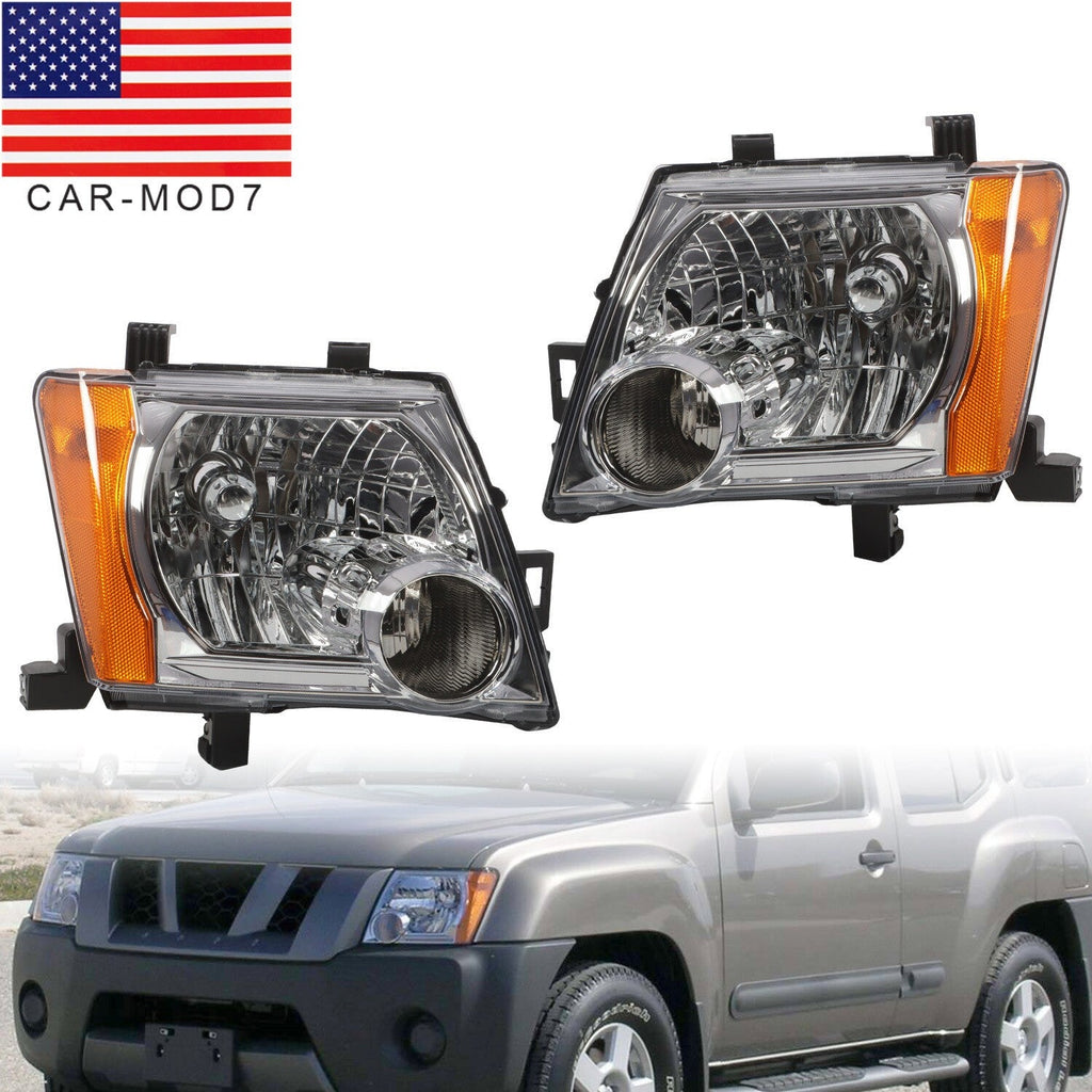 2005-2015 Nissan Xterra Headlight Set Left & Right Side Without Bulbs 2Pc