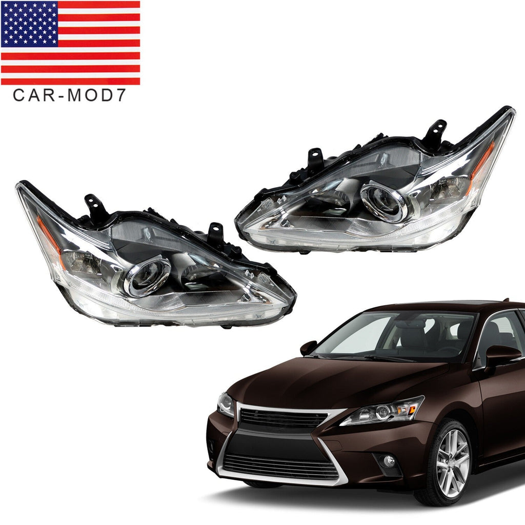 Halogen Headlight Assembly Pair LH+RH for 2011-2017 Lexus CT200h