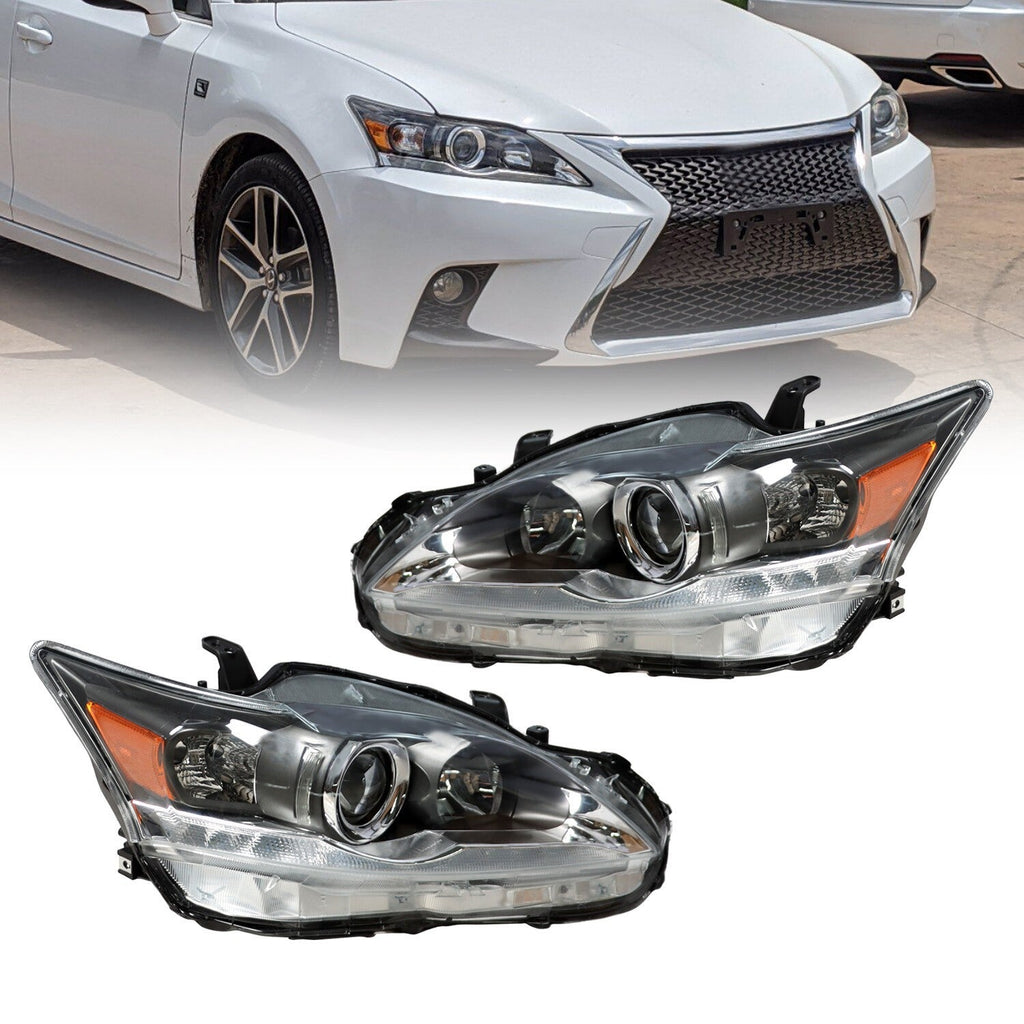 Halogen Headlight Assembly Pair LH+RH for 2011-2017 Lexus CT200h