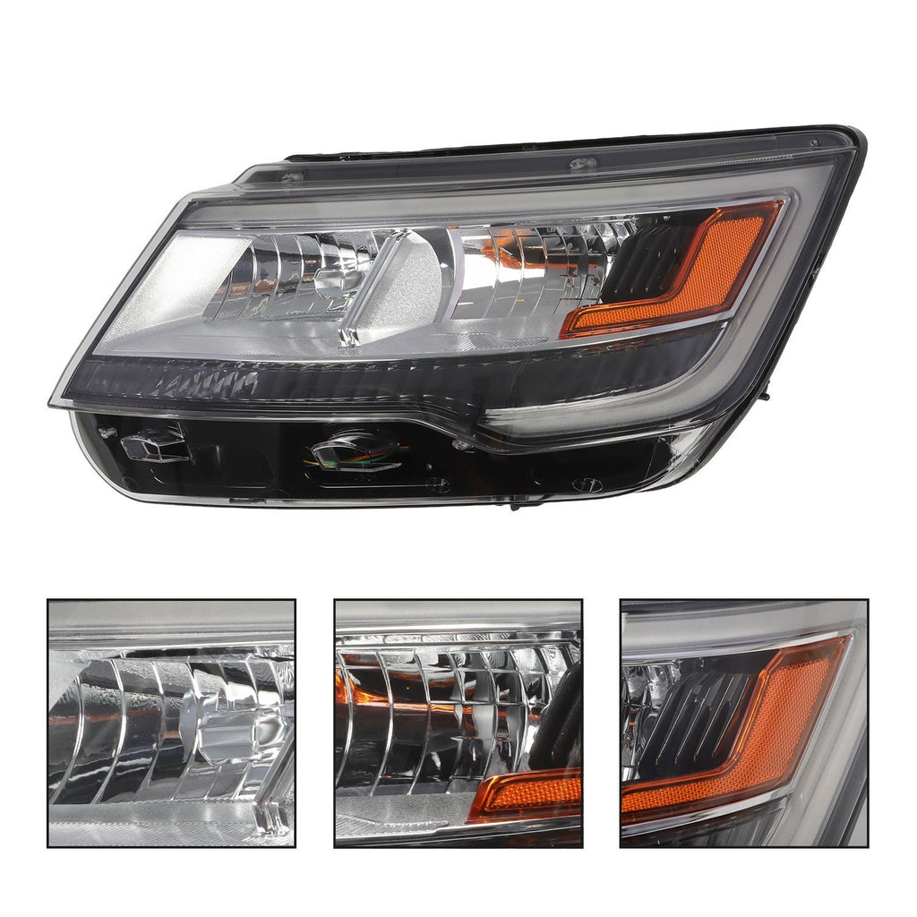 Ford Explorer 2016-2018 Left Headlight Halogen LED DRL Black Side Replacement