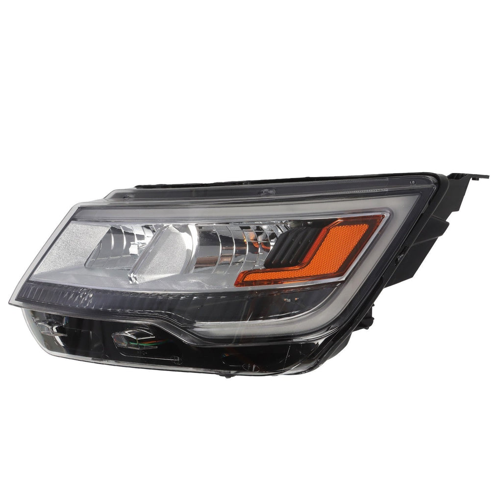 Ford Explorer 2016-2018 Left Headlight Halogen LED DRL Black Side Replacement