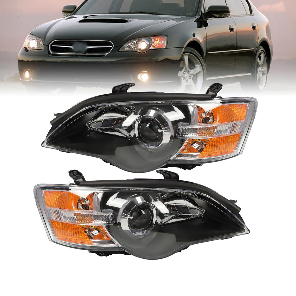 Halogen Headlight Assembly Set 2005-2007 Subaru Legacy Left & Right Side