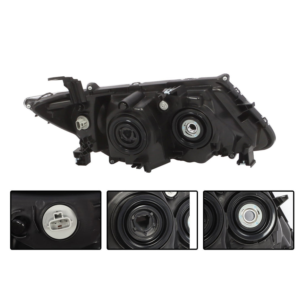 2014-2017 Honda Odyssey Halogen Black Headlight Set Left & Right Side
