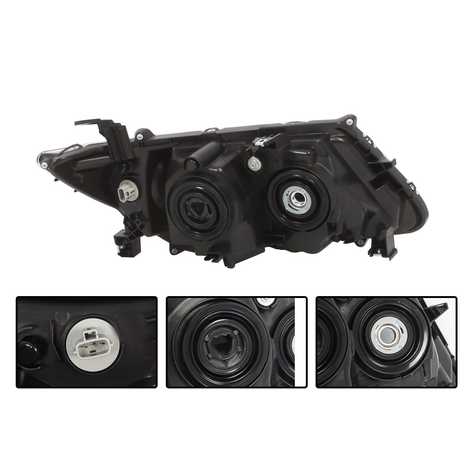 2014-2017 Honda Odyssey Halogen Black Headlight Set Left & Right Side