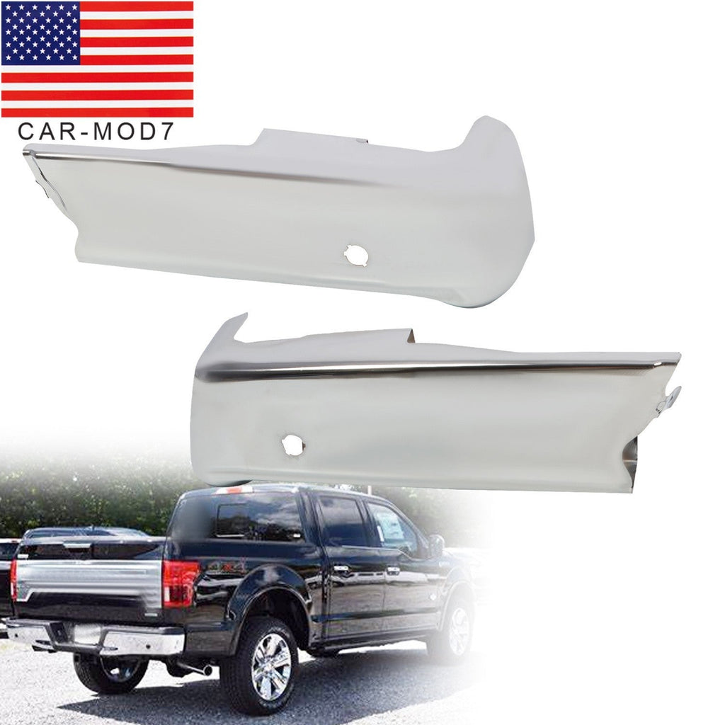 Polished Chrome Rear Bumper Ends Left & Right for 2021-2023 Ford F-150