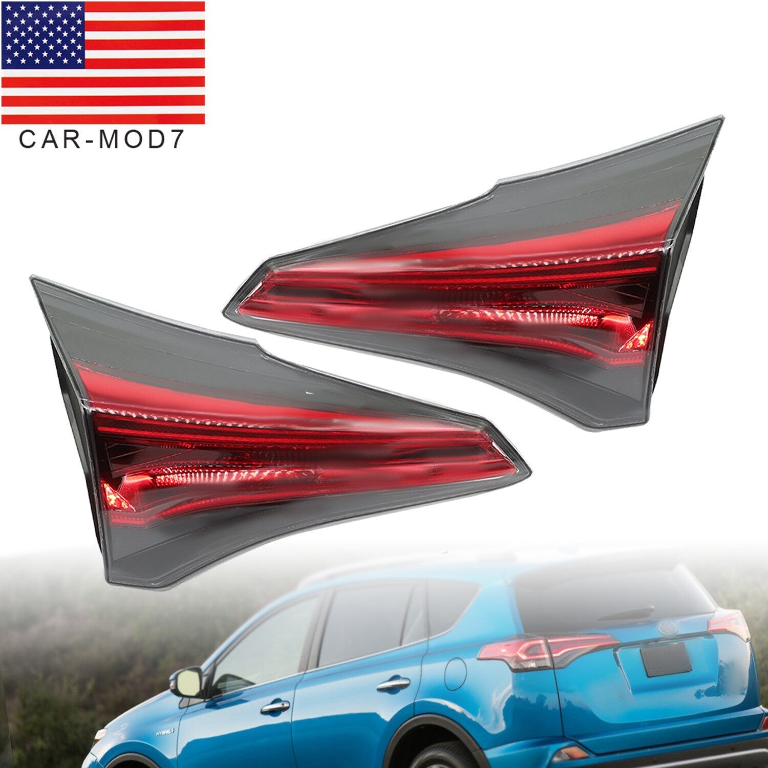 Halogen Inner Tail Brake Lights Left & Right for 2016-2018 Toyota RAV4