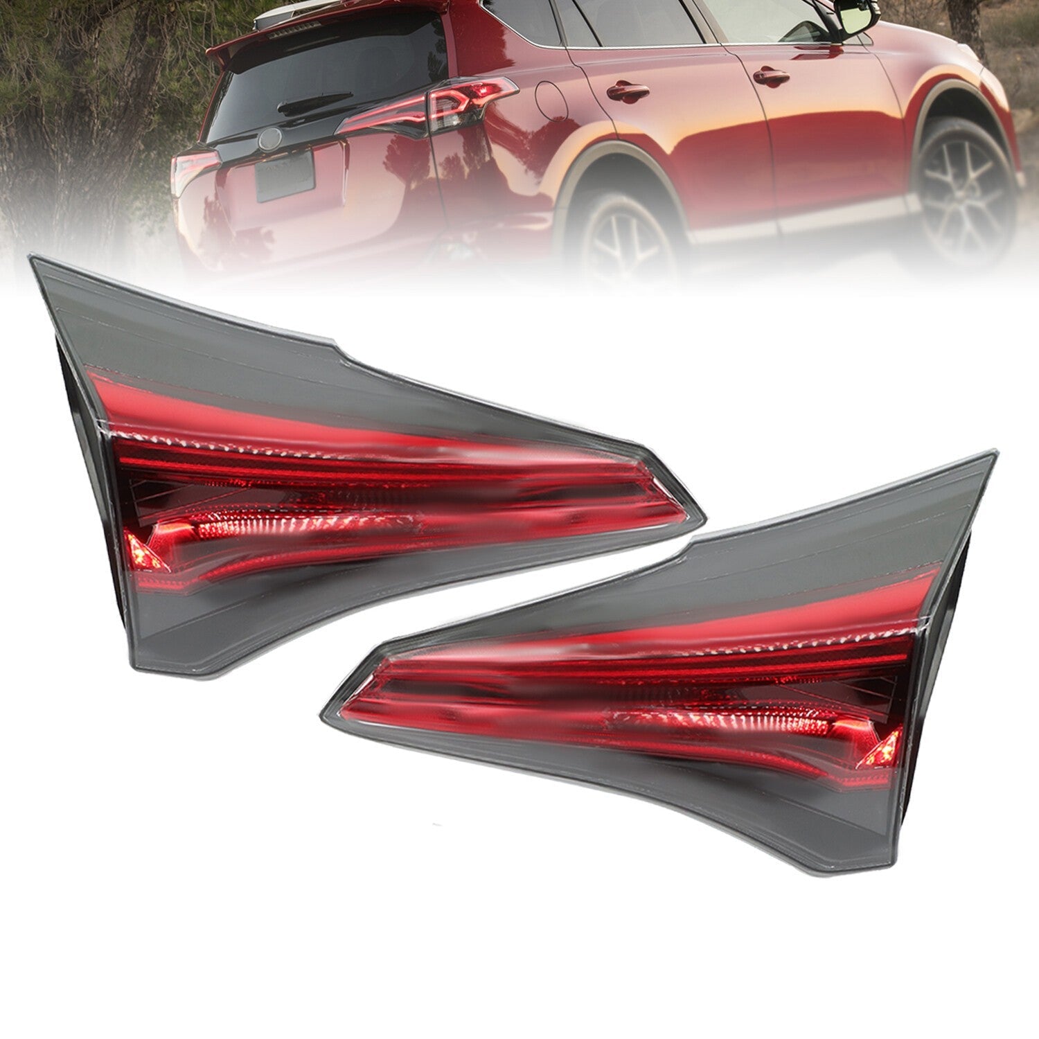Halogen Inner Tail Brake Lights Left & Right for 2016-2018 Toyota RAV4
