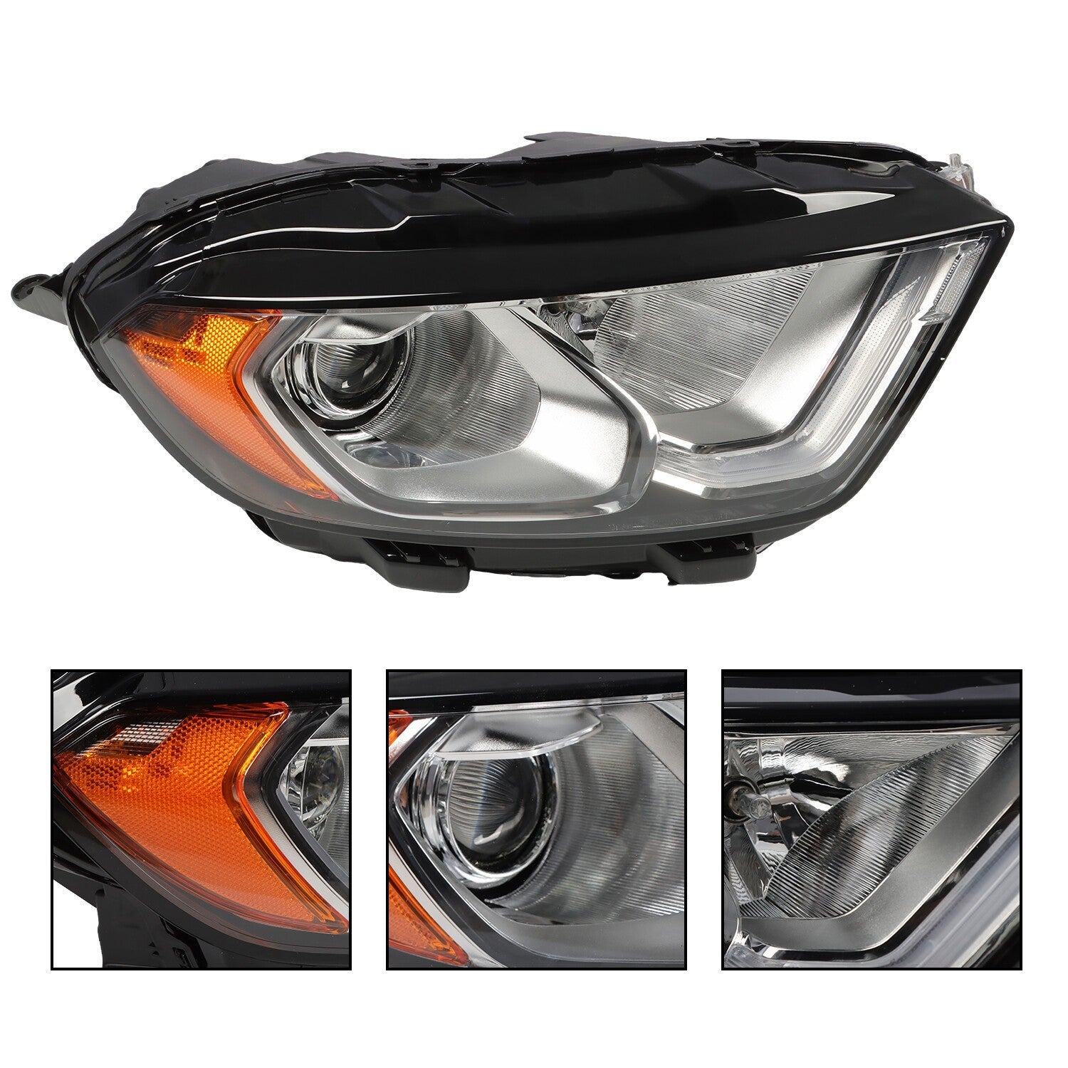 LED DRL Headlight Passenger Side for 2018-2022 Ford EcoSport Halogen Bulbs