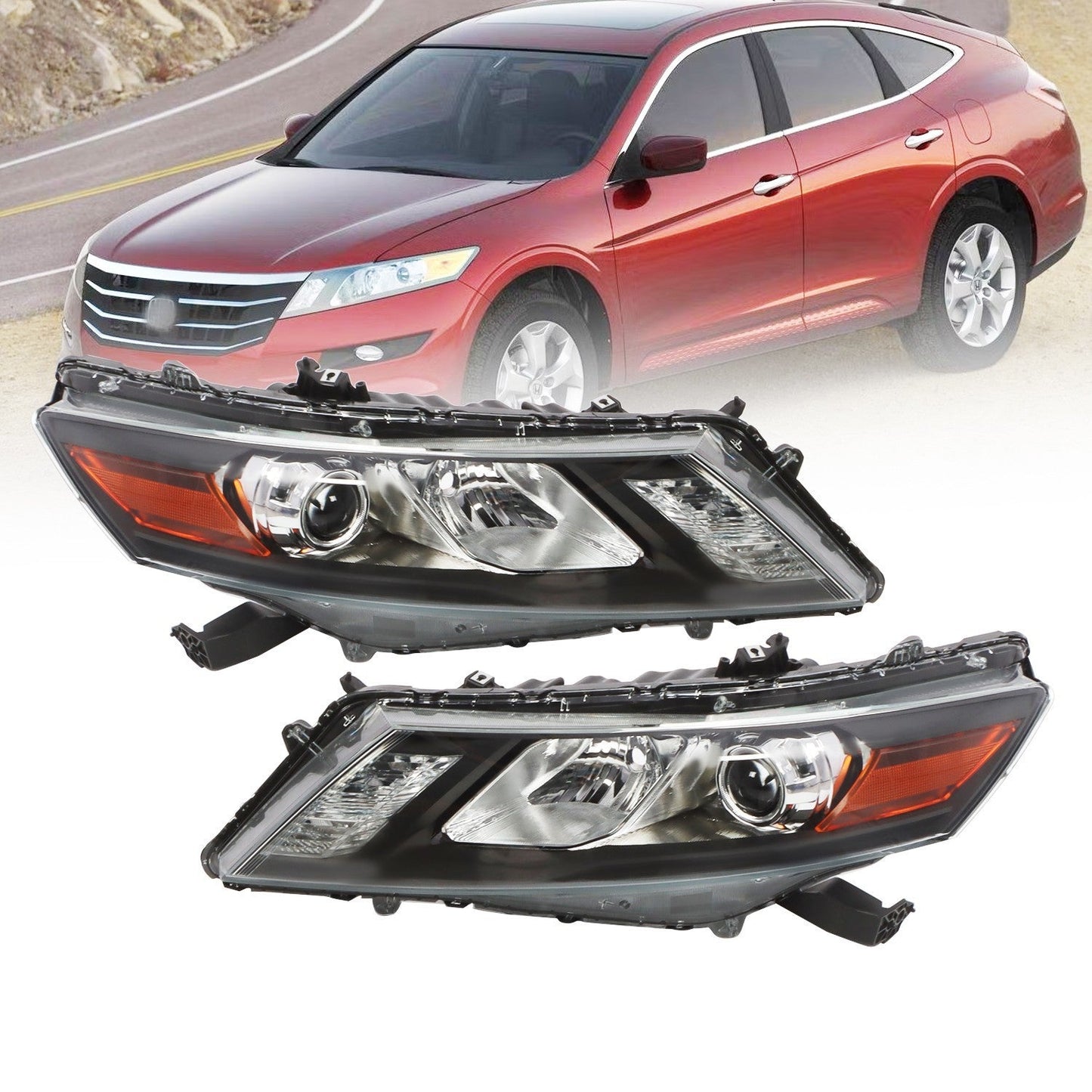 Honda Accord Crosstour 2010-2012 Headlight Assembly Pair Replacement