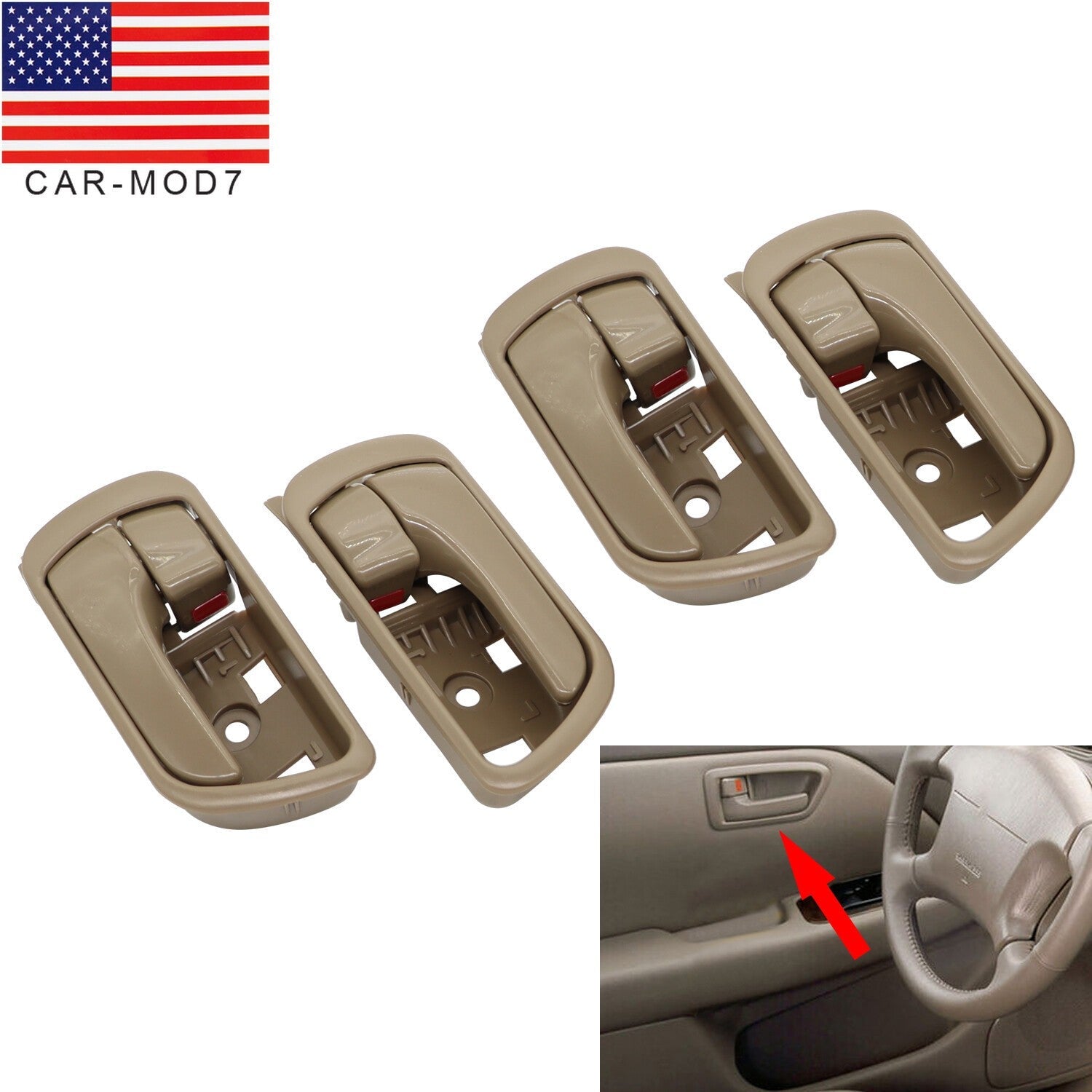 Beige Inside Door Handle Front Rear Driver Passenger 2002-2006 Toyota Camry