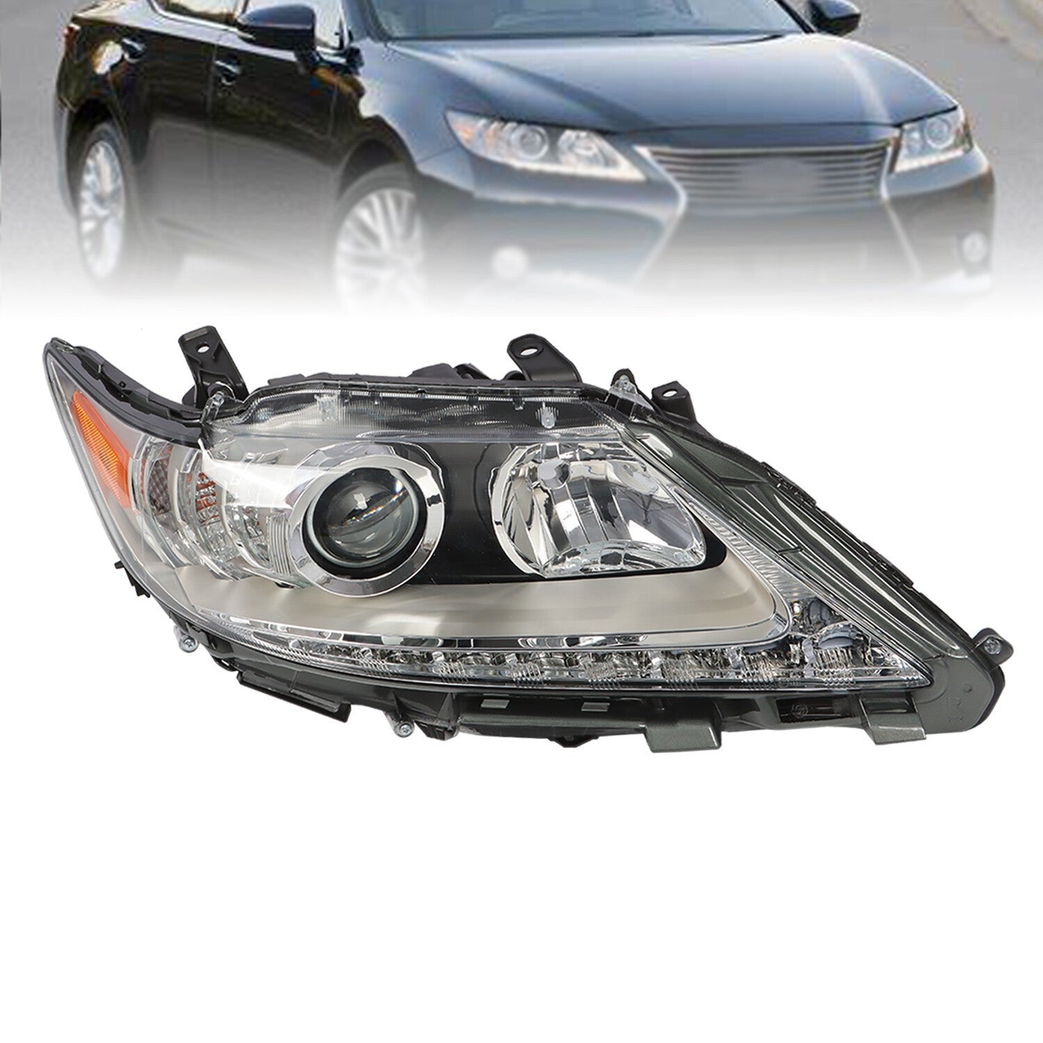 2013-2015 Lexus ES300H ES350 Right Passenger HID Xenon Chrome Headlight