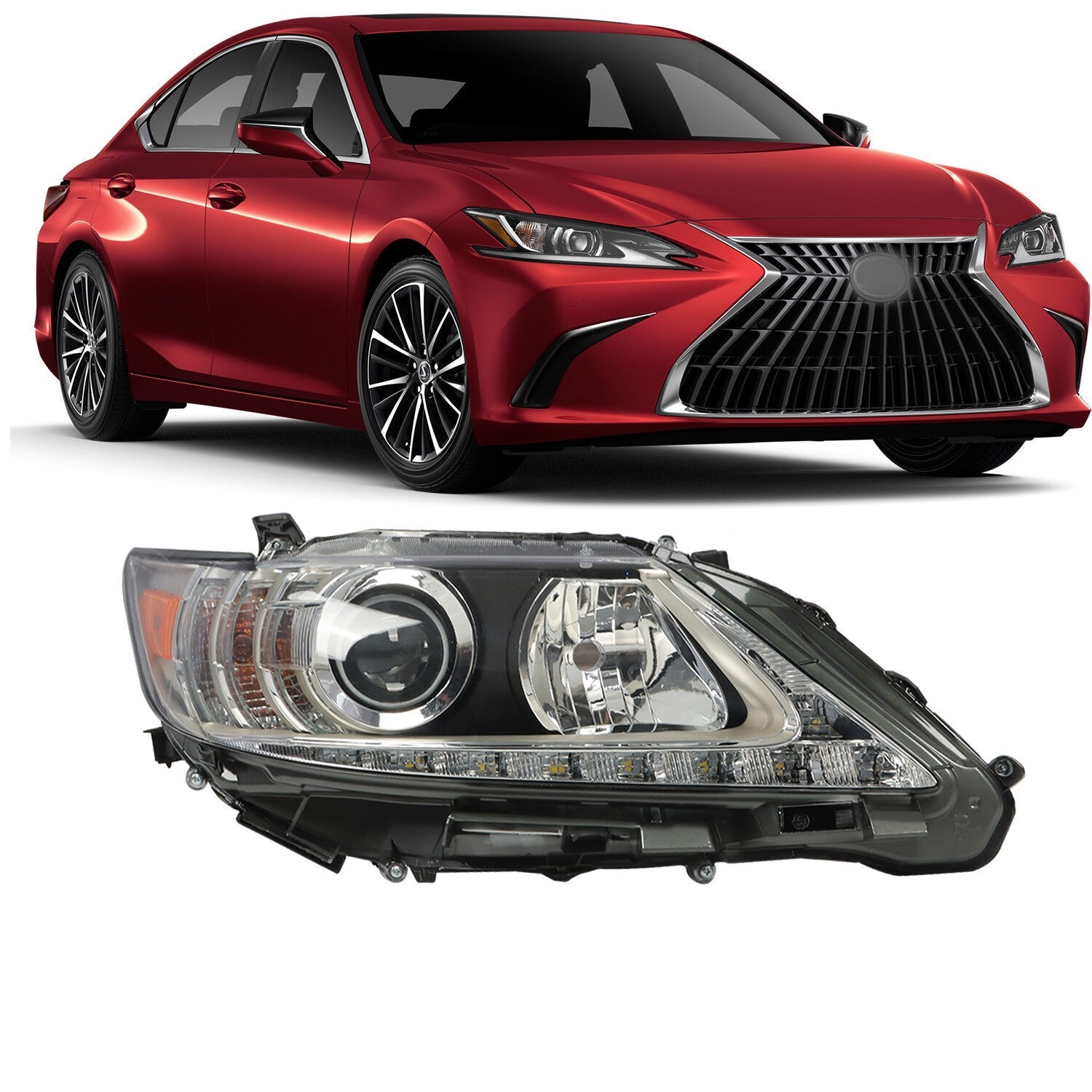2013-2015 Lexus ES300H ES350 Right Passenger HID Xenon Chrome Headlight