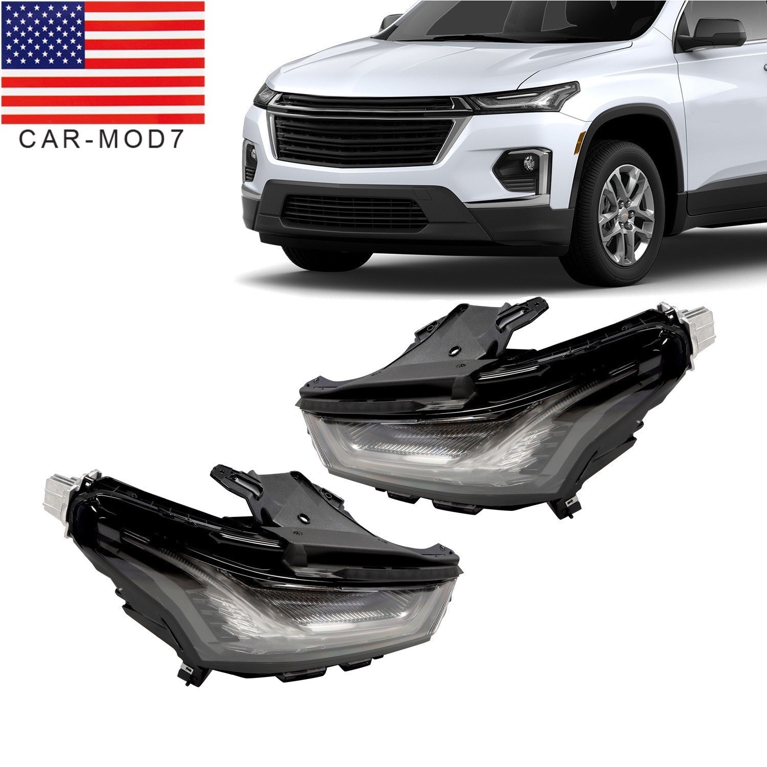 LED Daytime Running Lights Left & Right for 2022-2023 Chevy Traverse