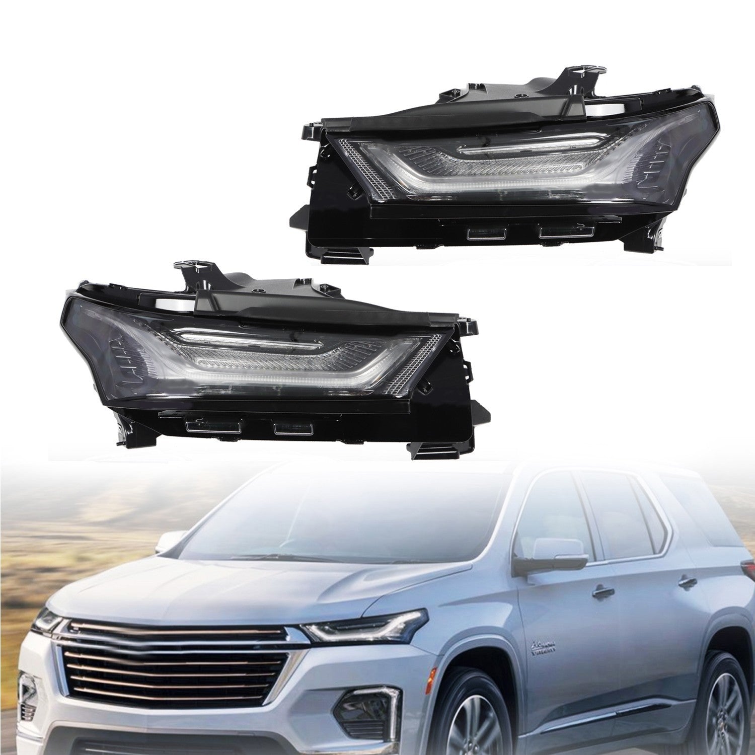 LED Daytime Running Lights Left & Right for 2022-2023 Chevy Traverse